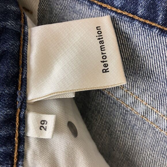 Reformation Revolve Ella Women Jean Mini Skirt Celtic Wash size 29/8/M MRSP $98 - Picture 7 of 14